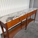 Large console in Calacatta Viola marble & solid cherry wood.