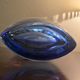 Large krosno vase from poland in blown blue glass, vintage variation.