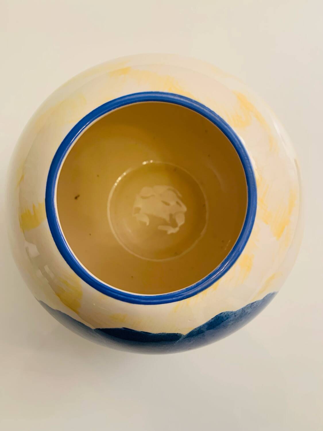 Lunéville earthenware ball vase - "Blue Anemone" collection