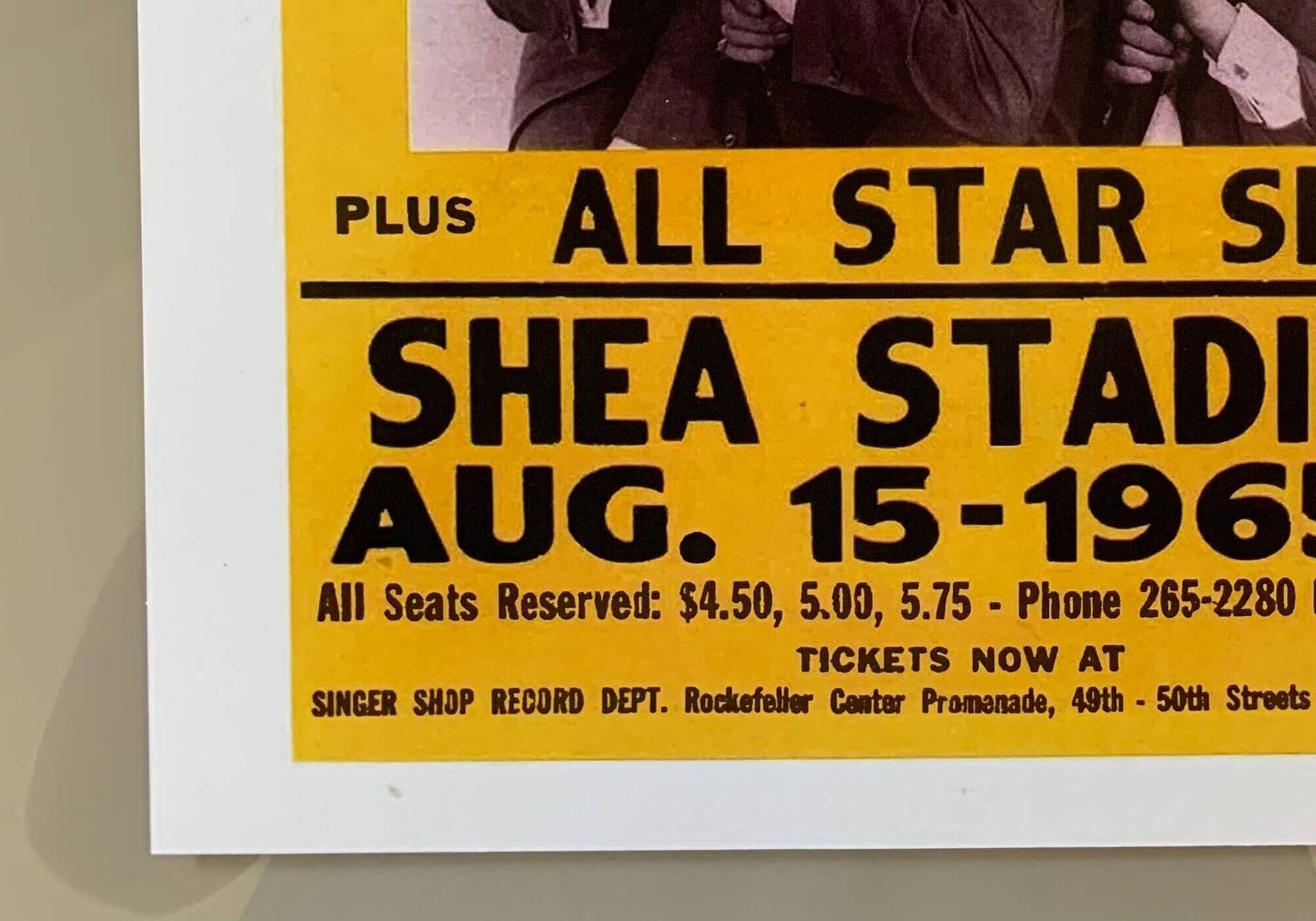 Rock Concert Poster The BEATLES AT SHEA STADIUM, NEW YORK 1965