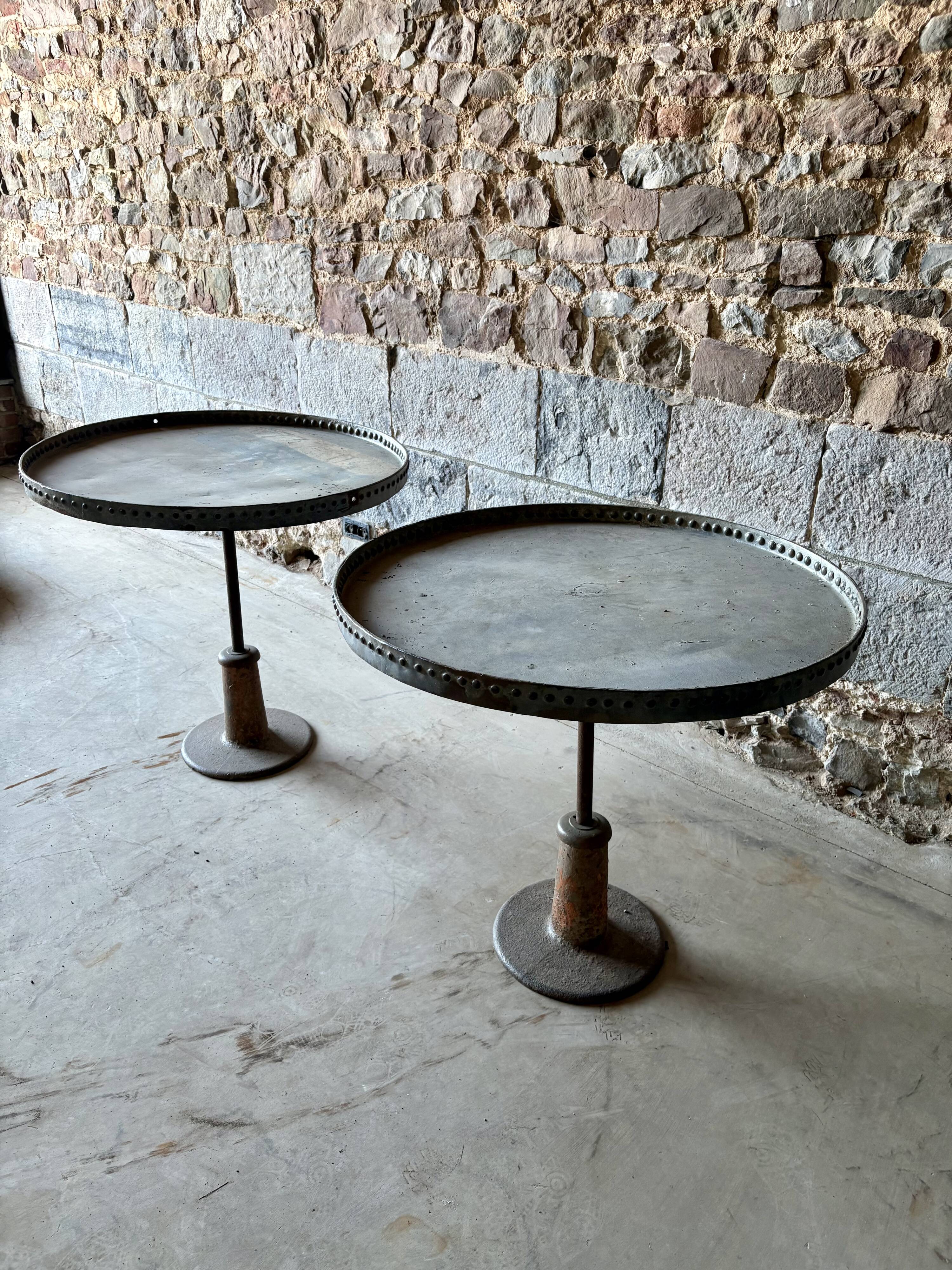 Pair of vintage industrial metal tables – workshop spirit