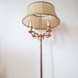 Ancien lampadaire tripode en bronze - 4 feux - 1950