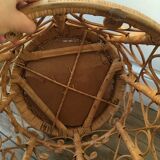 Peacock vintage rattan side table