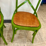 Vintage green bistro chair pairs