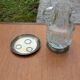 Jug / Carafe made of cut glass or crystal with its metal under-bottle.