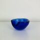 Cendrier en verre soufflé Murano, bleu, vintage