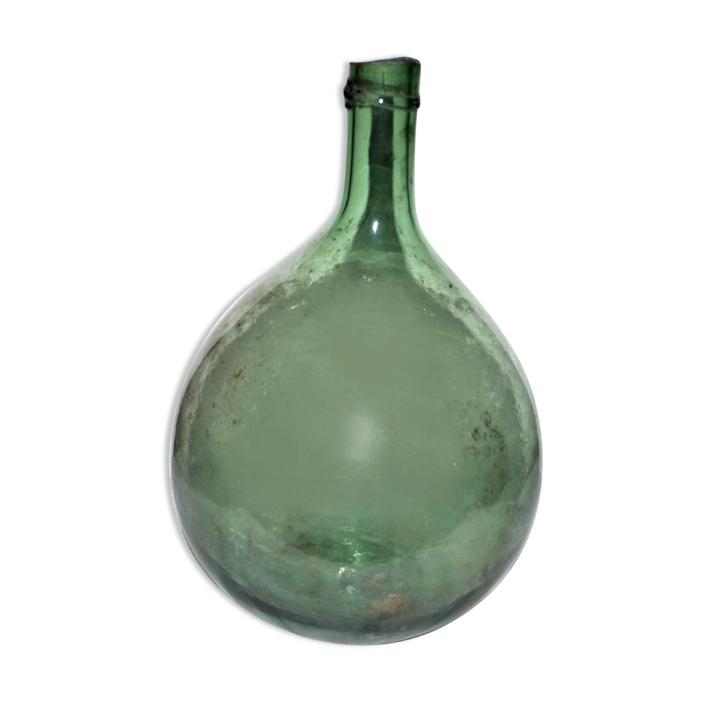 ancienne dame Jeanne bonbonne bouteille en verre soufflé transparente