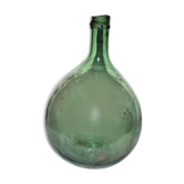 Old demijohn canister in blown green glass - Bottle all round 5L