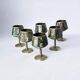 Abalone shell & alpaca shot glasses, set of 6, Mexico, 1970