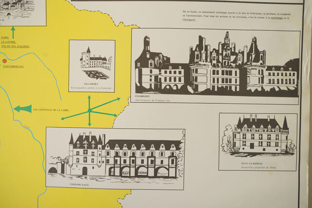 Affiche scolaire "conquêtes des océans"  recto  " la Renaissance" en verso