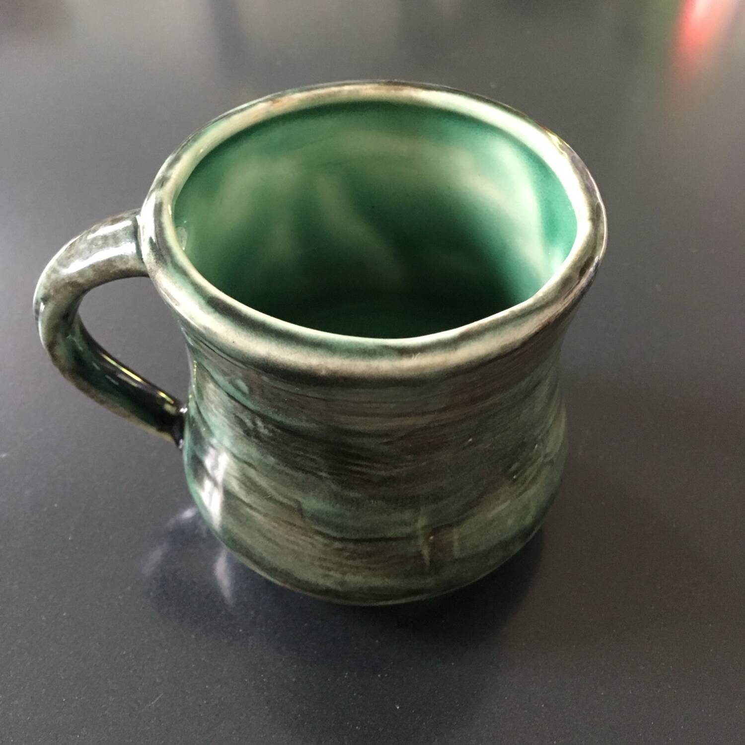 Green ceramic soup tureen