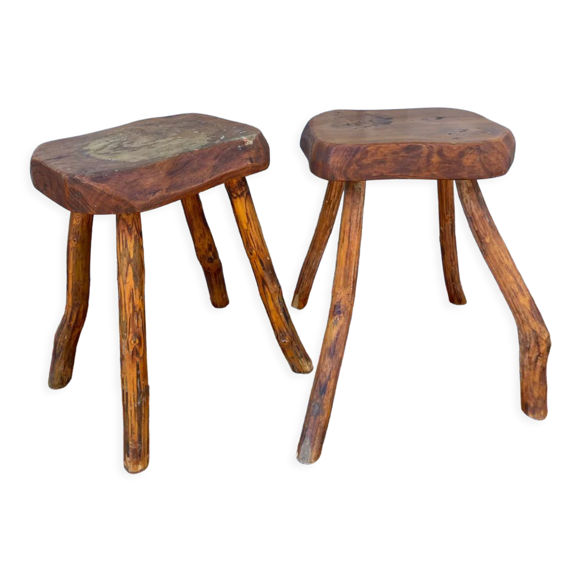 Pair of brutalist stools
