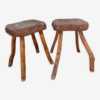 Pair of brutalist stools