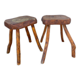 Pair of brutalist stools