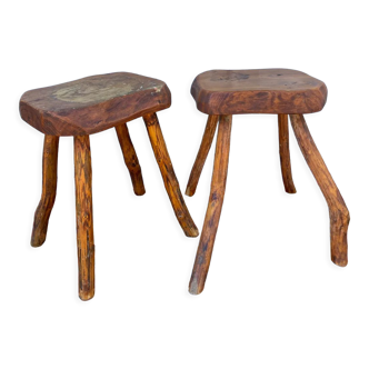 Pair of brutalist stools