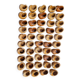 Set of 49 ceramic snail molds
