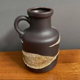 Brown fat lava vase by Scheurich model 414-16 West-Germany 1970s