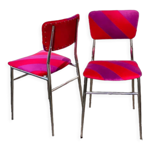 Duo de chaises patchwork rouge/violet