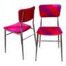 Duo de chaises patchwork rouge/violet