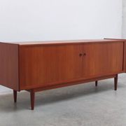 Danish teak sideboard with tambour doors, 1960s