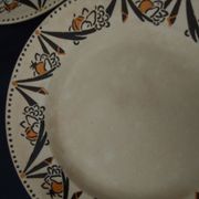 6 assiettes en faïence HBCM Creil et Montereau diam 23 cm