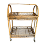 Rattan service trolley from the 1960