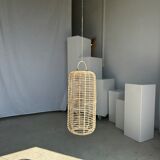 Large lantern-shaped rattan pendant lamp H50 D24