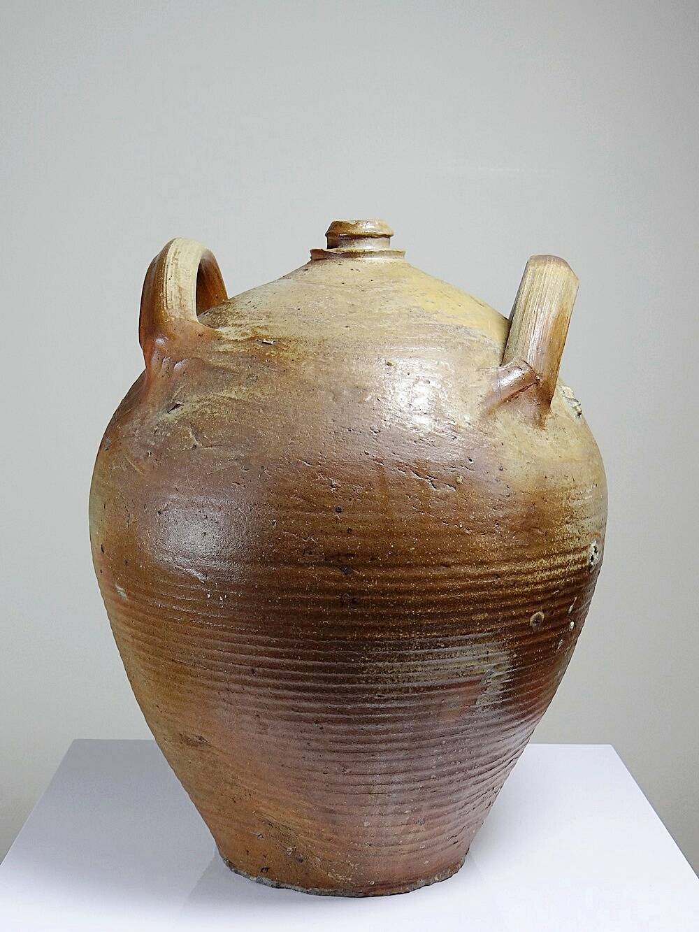 XXL stoneware jar, antique 19th century, French craftsmanship, Puisaye