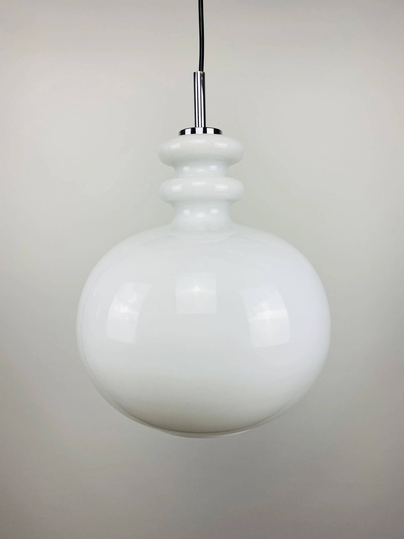 Large white glass chandelier XL by Peill and Putzler