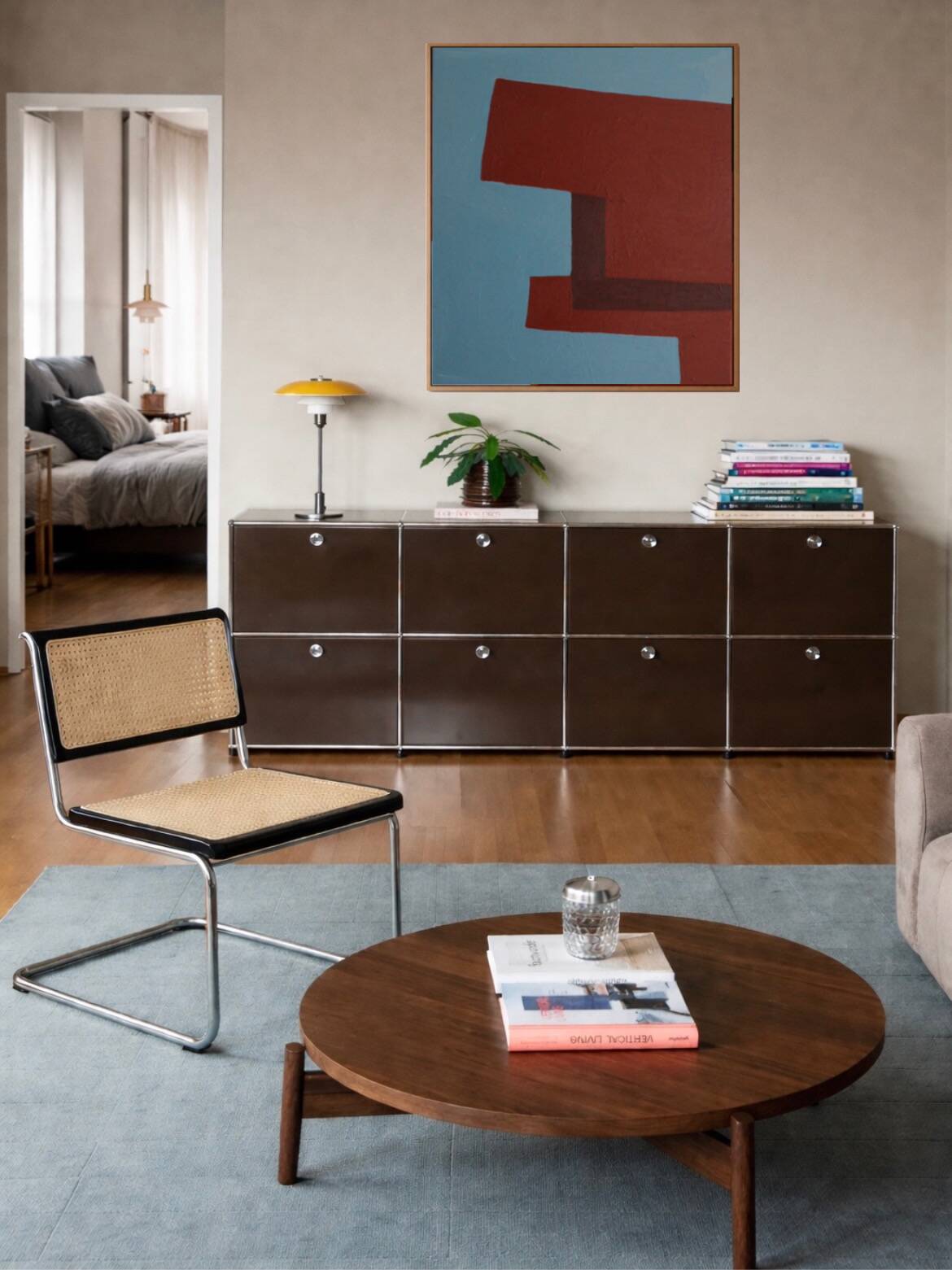 Abstract minimalist painting on stretched canvas 100x80cm