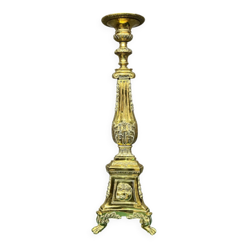 Large floor candelabrum in solid bronze. Height 100 cm.