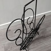 Vintage wrought iron magazine rack
