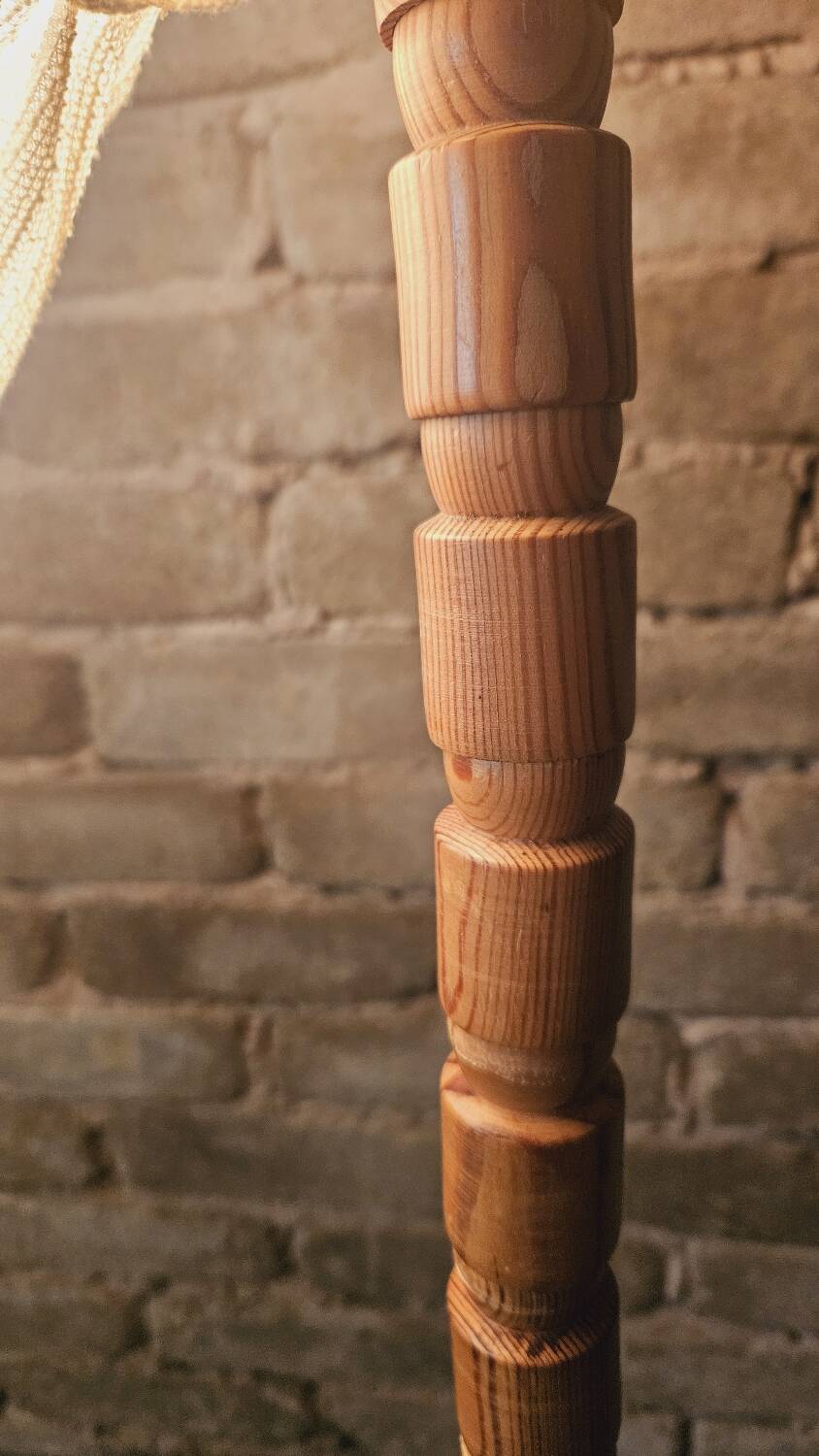 Danish pine floor lamp 1970 vintage