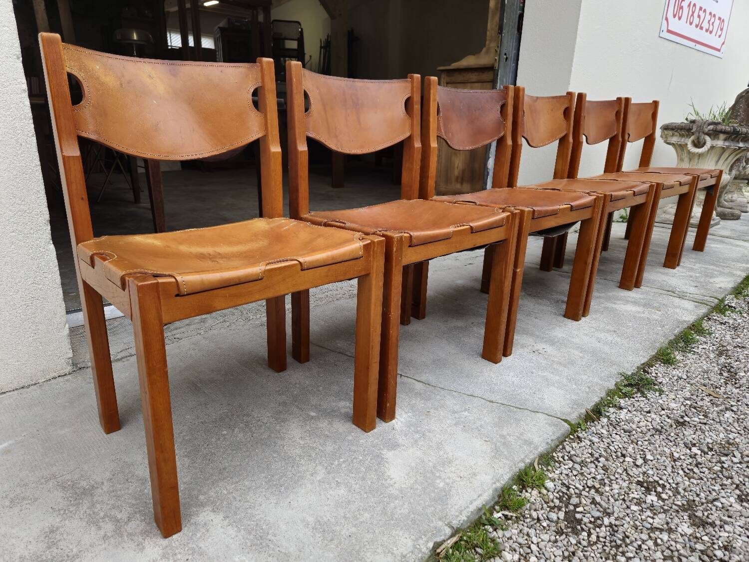 Dining room set table and 6 chairs Maison Regain in Elm