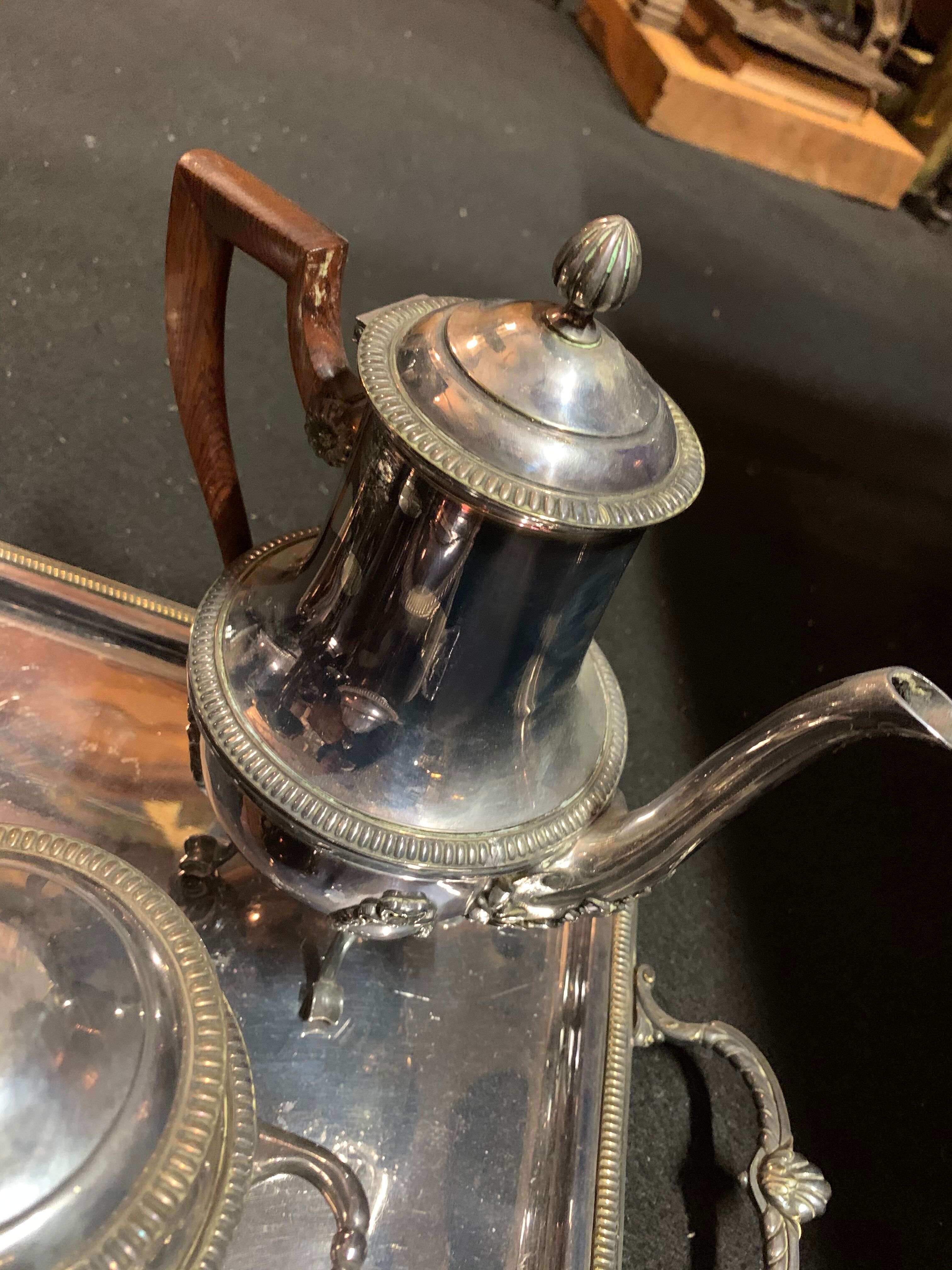 Silver metal tea service