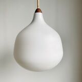 Opaline lamp and teak by Uno and Östen Kristiansson for Luxus