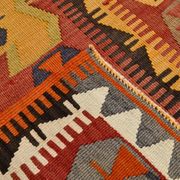 5x12 Soft Red and Orange Anatolian Kilim Rug, Wool Kilim Carpet, 139x377Cm