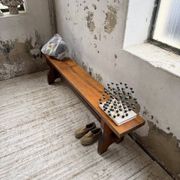 Paire de bancs noyer 1900