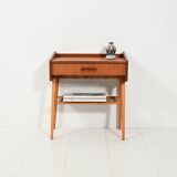 Scandinavian teak bedside table with shelf