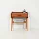 Scandinavian teak bedside table with shelf