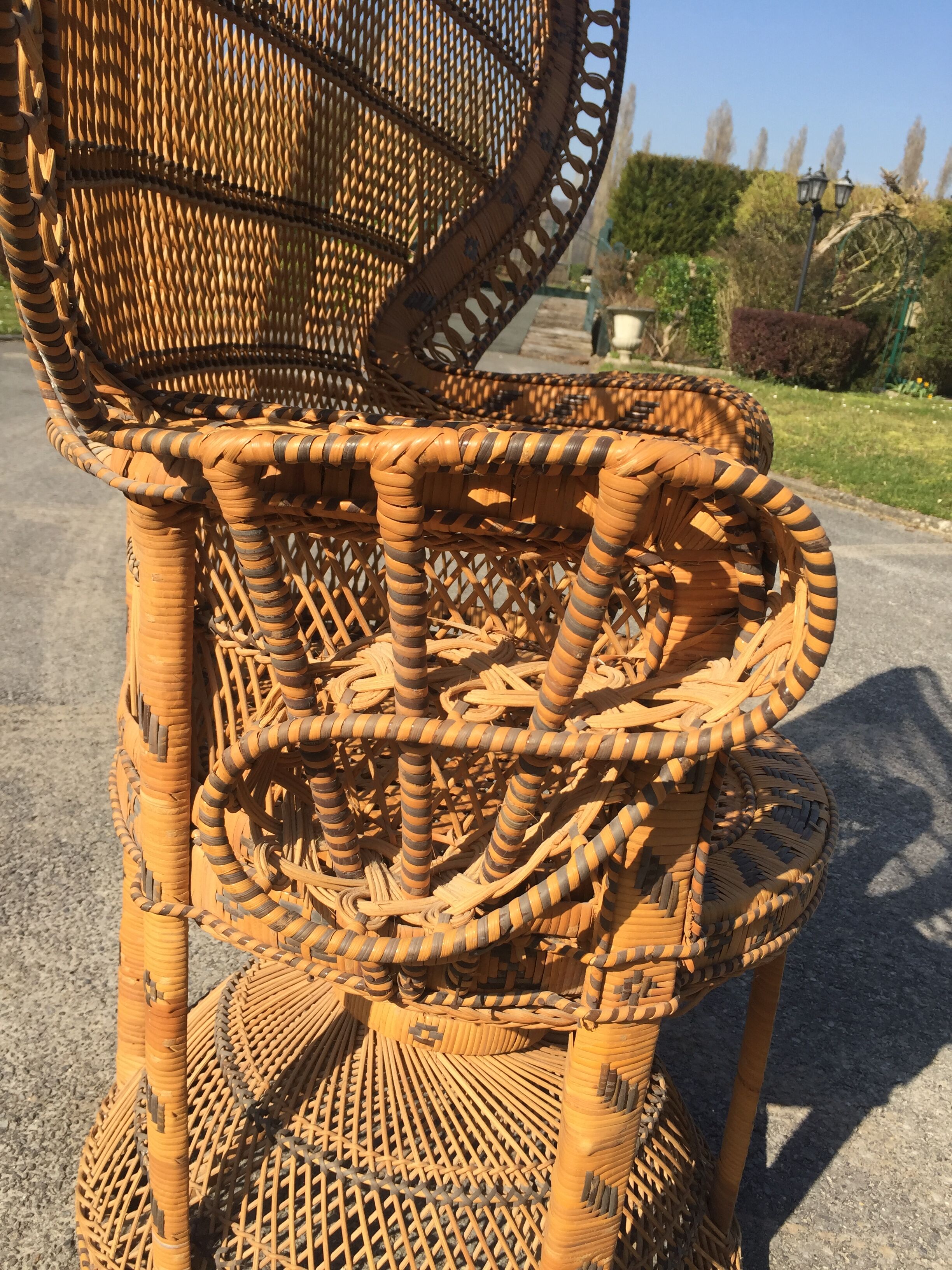 Emmanuelle chair in rattan and wicker 1970s