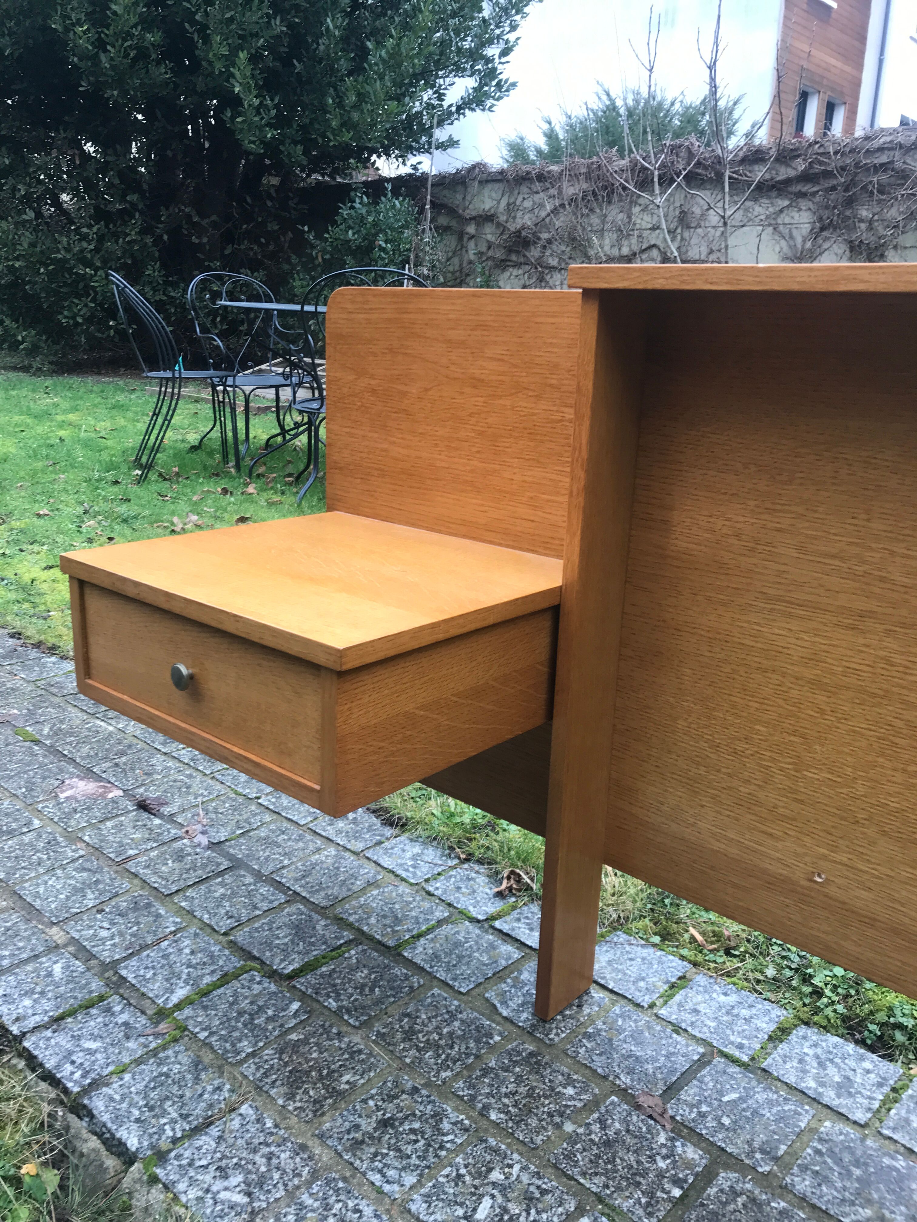 Headboard with bedside suspended 1960 vintage