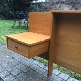 Headboard with bedside suspended 1960 vintage