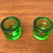 Lime Kivi Votive Candle Holder Marimekko by Heikki Orvola for Iittala, set of 2