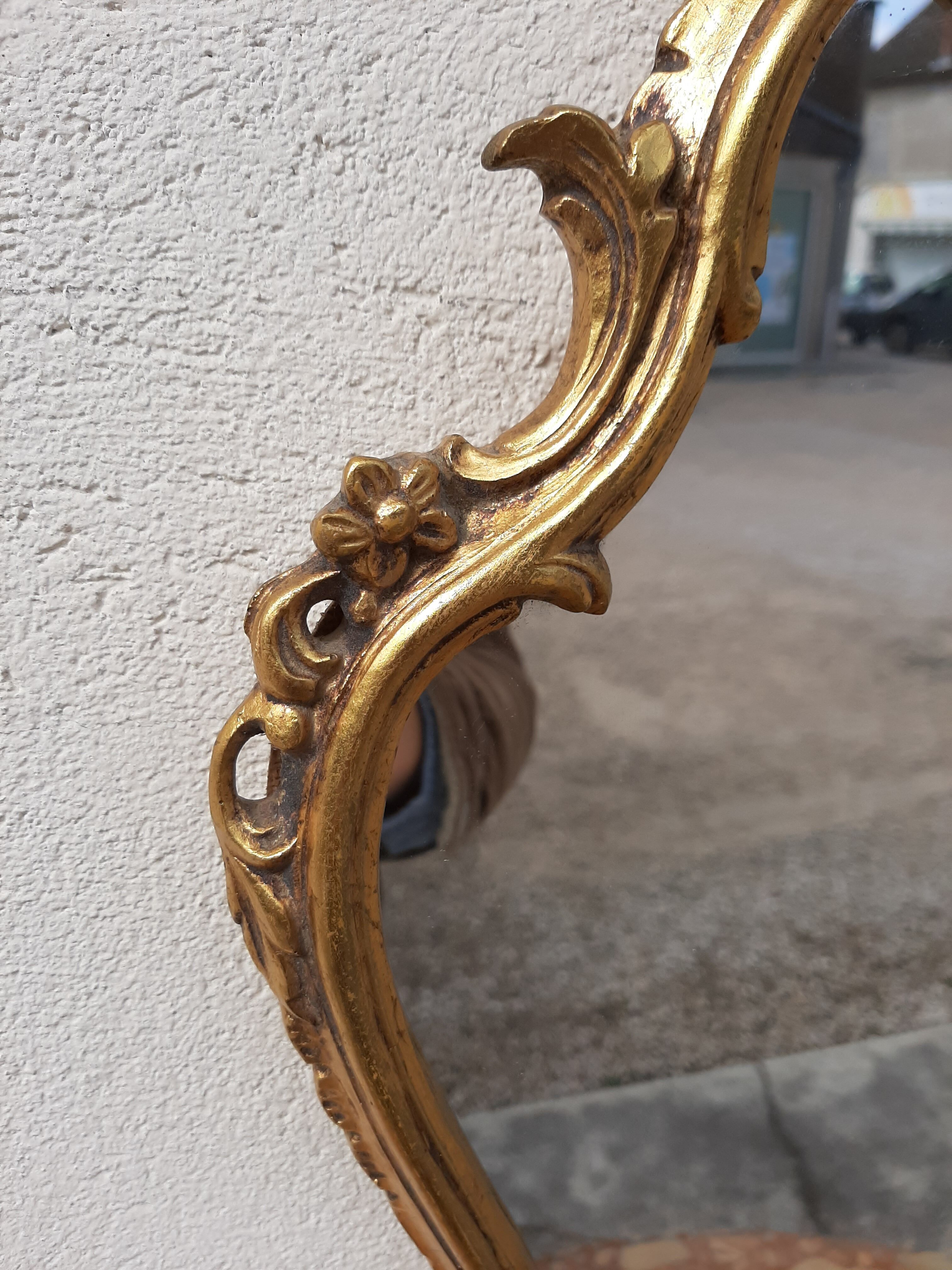 Pair of mirror Baroque style Louis XV gilded