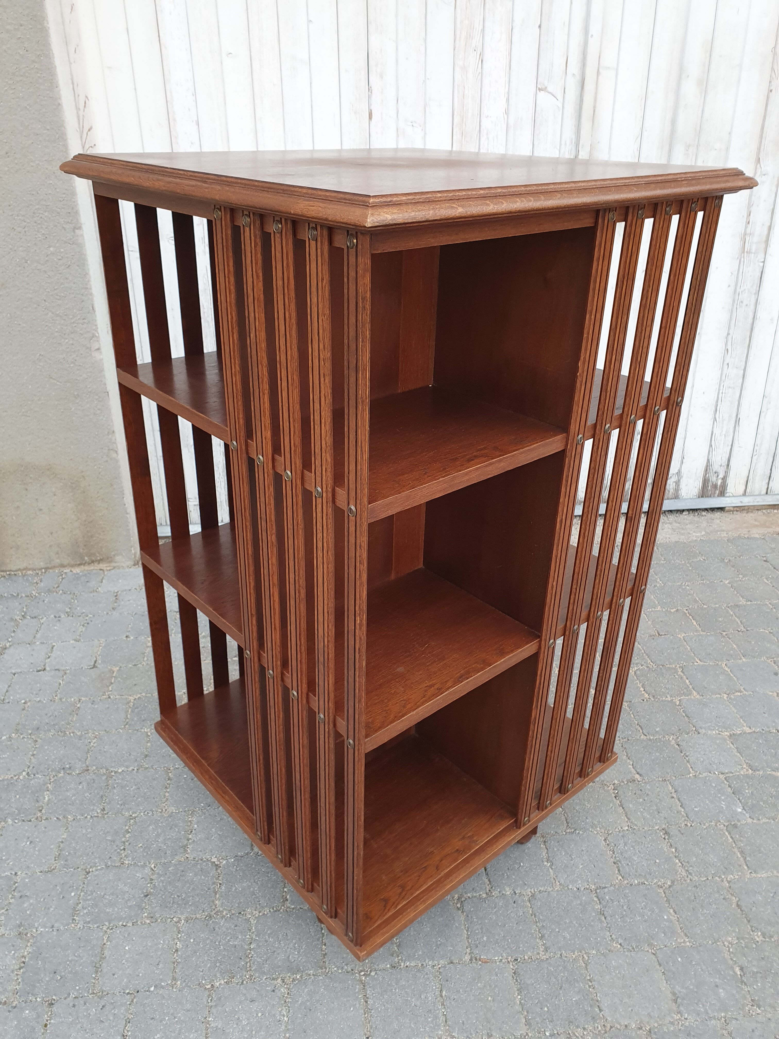 Revolving library of ancient notary 1920 oak