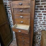 Meuble de métier 11 tiroirs en chêne massif