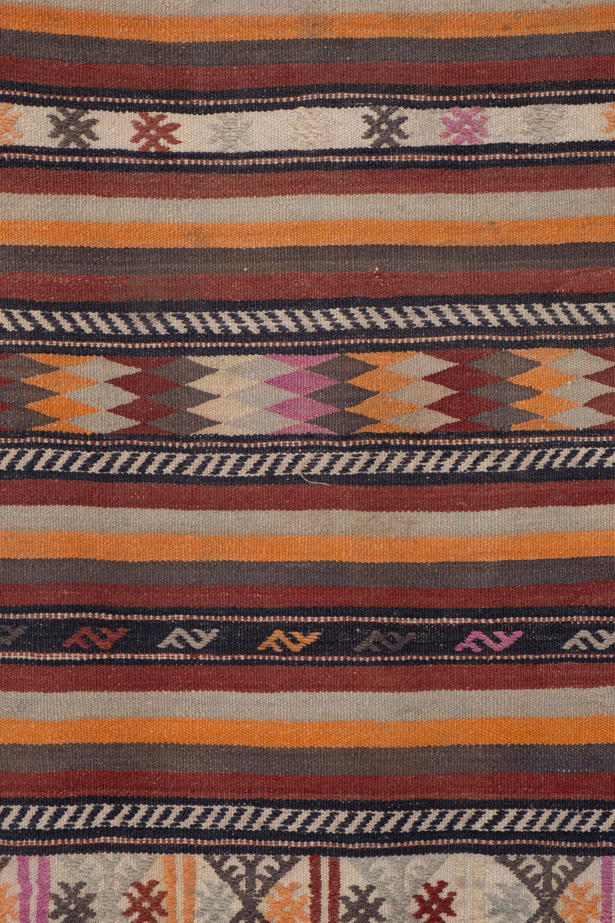 Turkish kilim runner with modern design, boho nomadic stair runner 80 x 512 cm