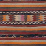 Turkish kilim runner with modern design, boho nomadic stair runner 80 x 512 cm