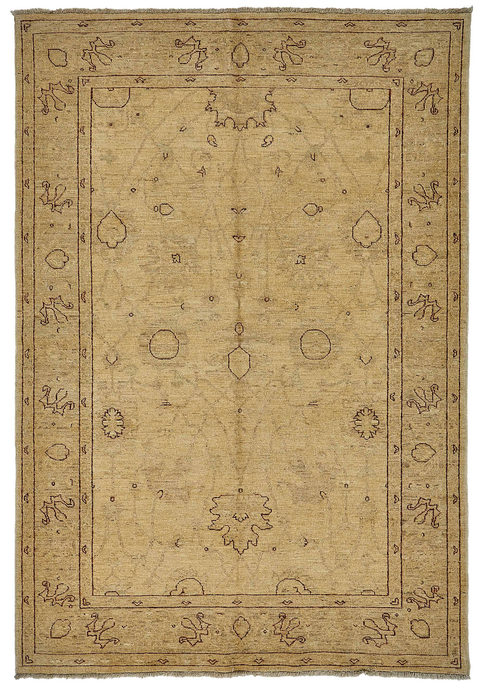 Turkish Handknotted Wool Oushak Rug 184 cm x 268 cm